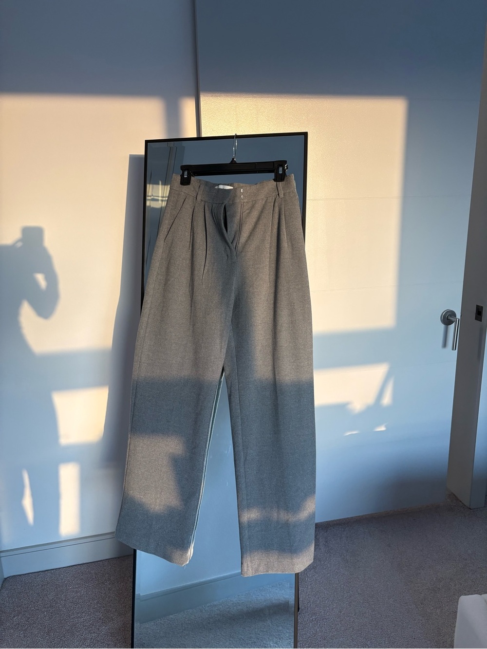 Abercrombie & Fitch Tailored Wide-Leg Suiting Pants - Gray